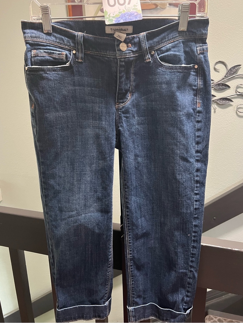 White House Black Market Dark Blue Cropped Capri Jeans Size 4 #DS007